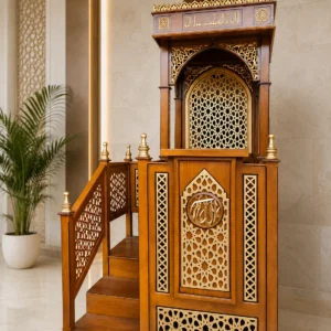 Mimbar Masjid Kubah Gresik Mewah Kayu Jati
