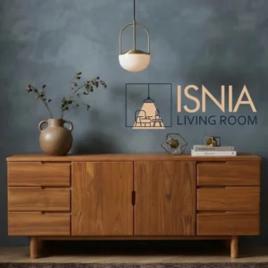 Buffet Kayu Solid Skandinavia 6 Laci & 2 Pintu