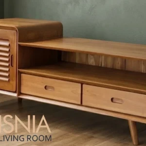 Meja TV Kayu Jati Makassar Model Retro