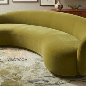 Sofa Curved Velvet Warna Hijau