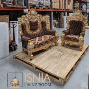 Sofa Ukiran Kayu Jati Surabaya Mewah dan Elegan untuk Ruang Tamu