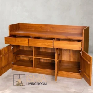 Buffet Kayu Jati Solid Multifungsi Finishing Natural Alami