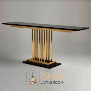 Meja Konsol Minimalis Modern Gold & Black