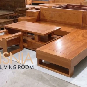 Meja Sudut Kayu Jati Surabaya Minimalis