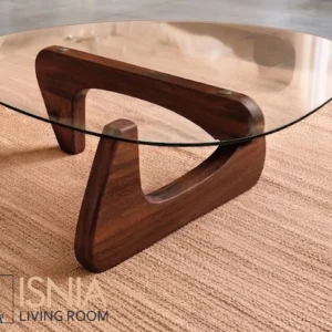 Jual Coffee Table Palembang Kaca Kaki Kayu Unik