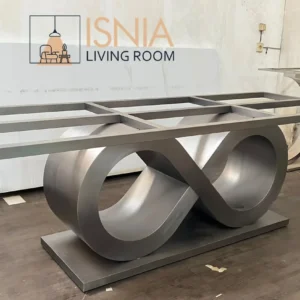 Kaki Meja Stainless Hitam Model Infinity